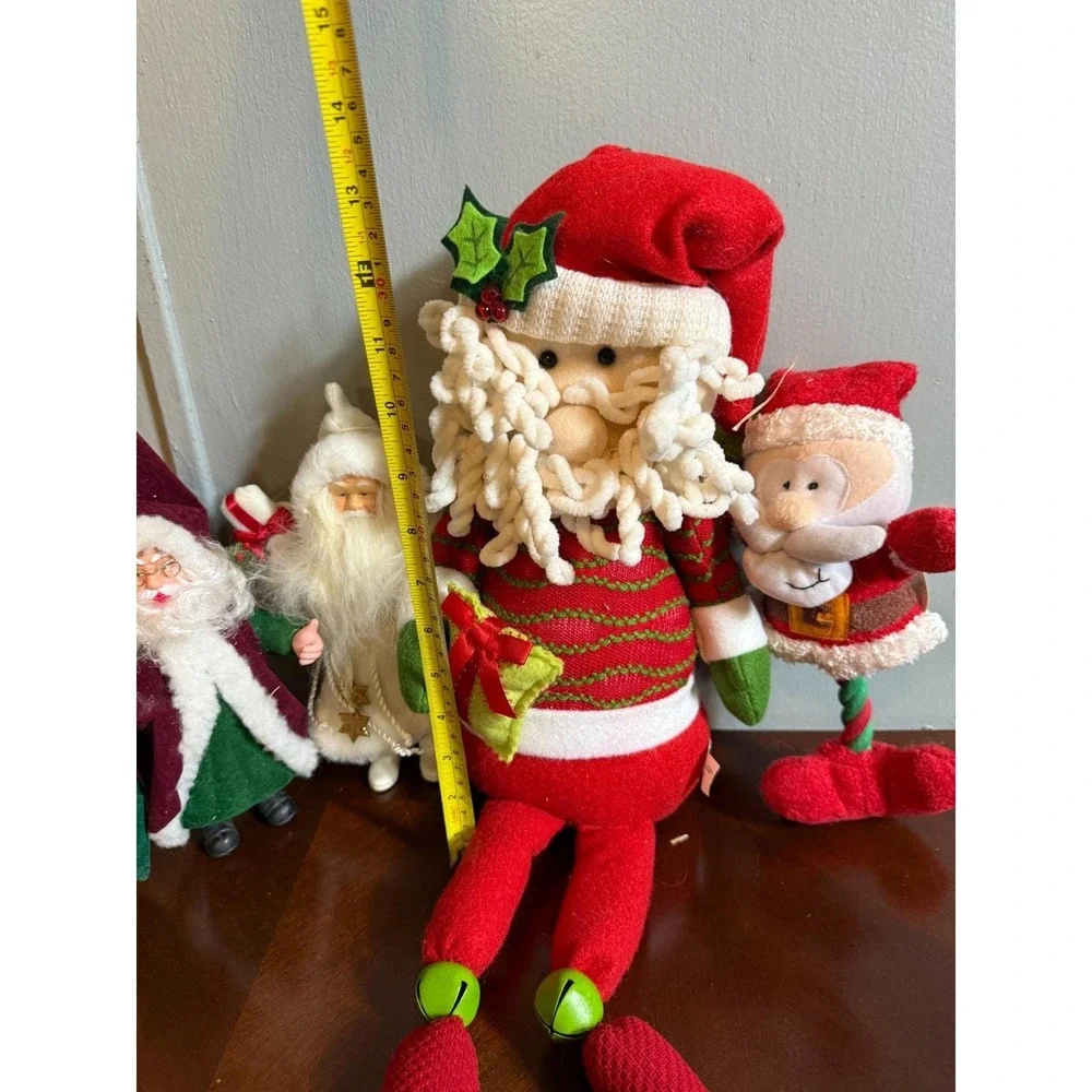 Vintage 1990s Santa Claus Plush Christmas‎ Decor LOT of 3